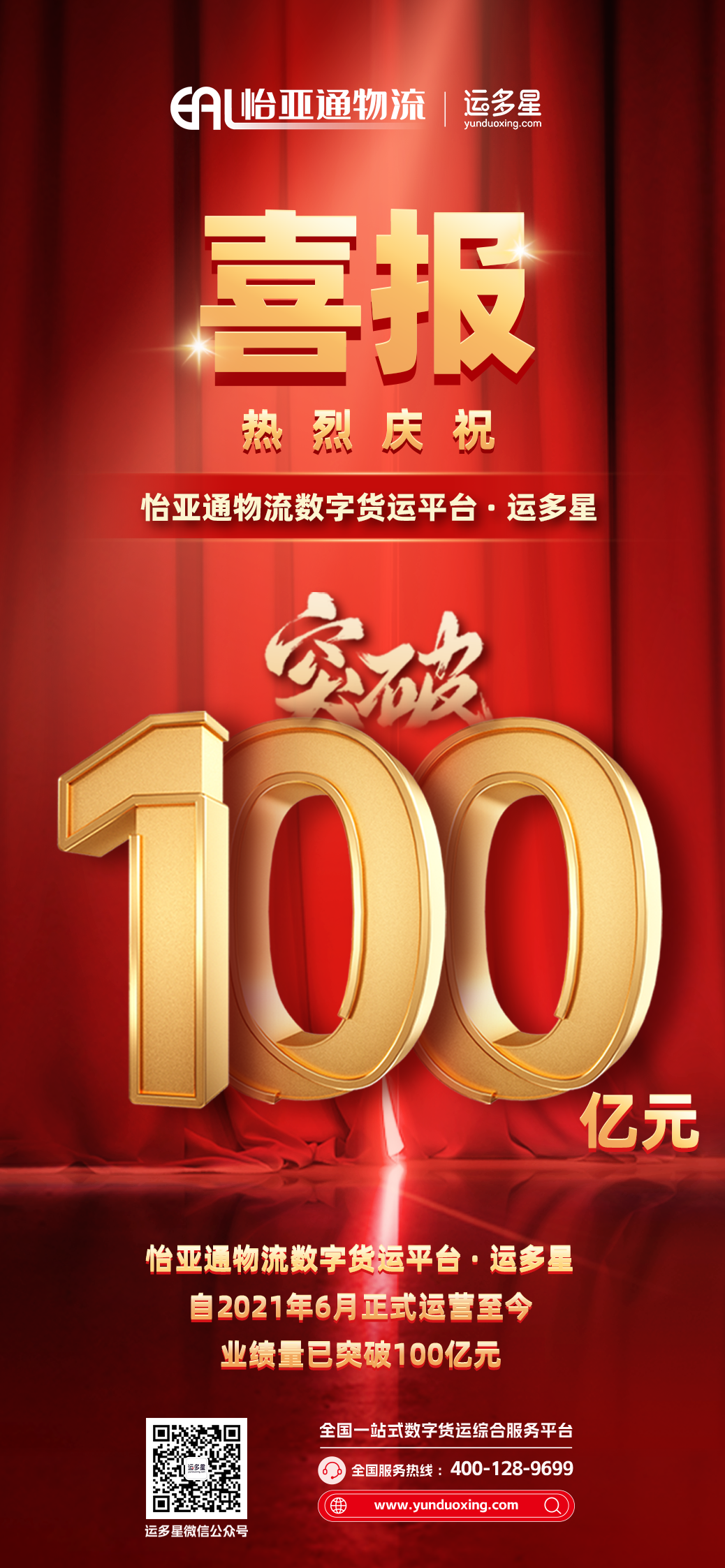 热烈庆祝 | 抖圈物流数字货运平台·运多星累计业绩量突破100亿元